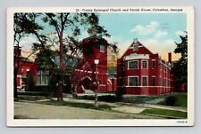 Postcard Trinity Episcopal Church Columbus Georgia GA, Vintage Linen L15 picture
