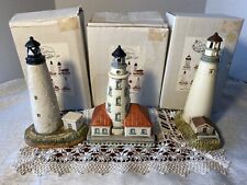 1994 Lefton China The Lighthouse Collection Set 3 1405, 1406, 1407 Handpainted picture