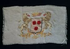 Rare 18c. Antique Royalty Needlepoint Embroidered Royal Nobility Coat of Arms UK picture