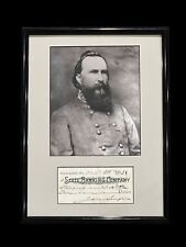 Confederate General James Longstreet Civil War Signed Autograph Check Photo Fram picture