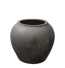 Large Black Grey Earthenware Planter Pot picture
