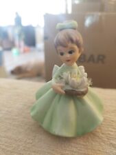 Vintage Napcoware July Flower Girl Figurine Green Dress Water Lily 8614 picture