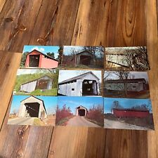 Vintage Lot Of 9 Franklin County Indiana Covered Bridge Postcards Indiana picture