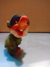 VINTAGE HENNING HAND CARVED WOOD TROLL GNOME FIGURINE SIGNED COLLECTIBLE NORWAY picture