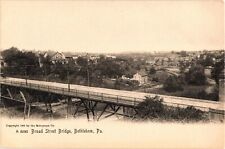 Bethlehem Pennsylvania Broad Street Bridge Postcard 1900s Rotograph Co picture