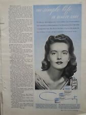 1942 Coty Cosmetics Simple Life Beauty Care Original Print Ad picture