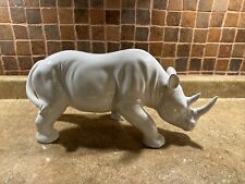 Ceramic White Rhino 17 Inches Long 8 Inches Tall picture