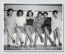 Six Beautiful Black Women Lined Up at a Dance c1940s, Vintage Photo Reprint picture