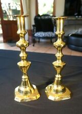 Beautiful Antique Victorian Brass Candlesticks Near Matching  picture