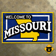 Missouri state line highway marker road sign 1955 map outline welcome 15x9 picture