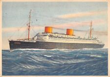 SS EUROPA AT SEA, NORD-DEUTSCHER LLOYD LINE, ARTIST IMAGE ~ used 1936 picture