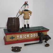 Vintage Trick Dog Cast-Iron Coin Bank (Needs Repair) picture