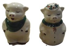 Vintage Shawnee Pottery Pig Salt & Pepper Shakers Winnie & Smiley The Pig picture