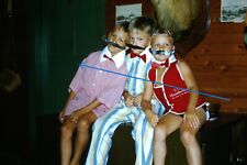 1963 35mm Slide Three Boys Barber Shop Quartet Costumes Play #1183 picture
