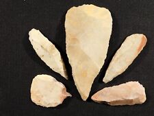 Lot of FIVE Ancient Prismatic Flint Stone Tools or Artifacts Algeria 99.1gr picture