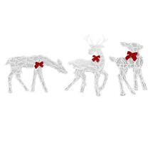 3 Piece Lighted Reindeer Set With LED Lights For Christmas Yard picture