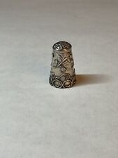 Vintage Sterling Silver Thimble Stamped 925 ICUALA LMC Ornate w/Flowers Leaves picture