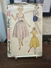 Vintage 1940s Simplicity 4272 Misses Full-Skirted Dress Sewing Pattern Sz 12/B30 picture