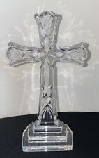 Waterford Crystal Etched Cross Statue 8 inches Tall Excellent picture