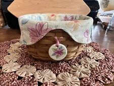 Longaberger 2008 Mother's Day Basket Combo Liner, Protector, & Tie on~EUC picture