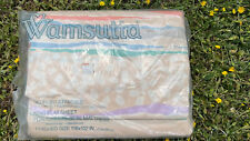 Vintage 70s 80s Wamsutta KING SIZE Bed Sheet Sand Castles Pastel Stripes NOS New picture