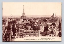 Antique Postcard Panorama Arc De Triomphe Paris Ferris Eiffel Tower picture