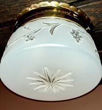 Vtg 1960's-70's Retro Mid Century Atomic Starburst Glass Globe Light Fixture picture