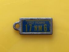 Pennsylvania License Plate DAV Tag 1952 Disabled American Veterans Keychain PA picture