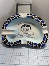 Vintage Ceramic Ashtray, 1960’s Novelty Poolside Decor Handpainted picture