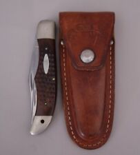 Vintage Case XX 7 Dot 6265 SAB Blade Folding Knife w/ Leather Sheath 80s picture