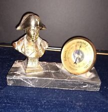 French Napoleon Desktop Barometer On Marble Base Vintage Napoleon Bust  picture