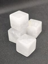 Set Of 4 GENUINE CRYSTAL Milky Quartz Ice Cubes picture