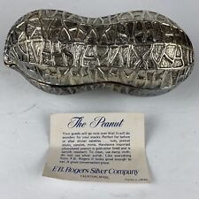 Vintage Leonard Silver Plated Peanut Trinket Box Made in Italy picture