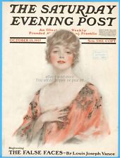 1917 Saturday Evening Post W.H. Coffin Woman with Satin Scarf Front Cover Only picture