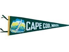 Vintage Cape Cod Souvenir Pennant Flag Nautical Boat Massachusetts 26” picture