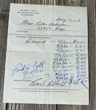 Vintage Dr Earl L Hull St Louis MO Professional Services Rendered Receipt Paper picture