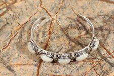 Vintage Native American Navajo Mother-of-Pearl Silver Cuff bracelet Free Gift picture