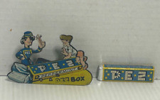 VINTAGE PEPPERMINT PEZ LITHOGRAPH MECHANICAL CLICKER W/ UNOPENED CANDY picture