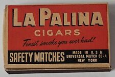 Vintage La Palina Cigars Box Safety Matches Unused/Unstruck Red Tips Universal picture