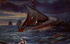 Santa Maria sailing ship diorama Washington DC ~ Nautical Art postcard picture