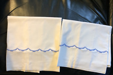Pillow Cases Embroidered Blue Scalloped Line (2) picture