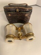 French Antique MOTHER OF PEARL  Opera Glasses Binoculars Full Bee Mark picture