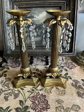 PAIR OF ANTIQUE FRENCH GILT BRONZE CANDLE HOLDERS,NEOCLASSICAL STYLE, picture