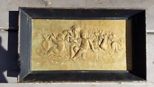 Antique wooden relief picture cherubs painted or gilded gold picture