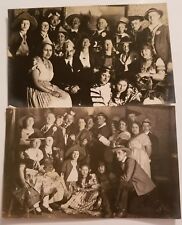 2 Antique German Real Photo Postcards Group Of People Costume Party Germany picture