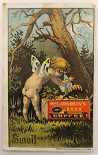 Antique Victorian Era Drink McLaughlin's XXXX Coffee Trading Card Ad Cherub Bee picture