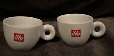 2 Pieces ILLY White Red Logo Espresso Cups, O Handle, Portugal, Replacement picture