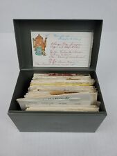 Vintage Metal Recipe Box With 100s of Handwritten Typed Clipped Cards picture