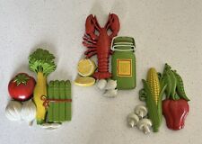 VTG 1975 HOMCO DART 3 PC. CELERY, LOBSTER, CORN WALL PLAQUES 7353 - 7354 - 7355 picture