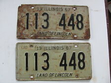 1967 Illinois IL License Plate Matching Pair picture